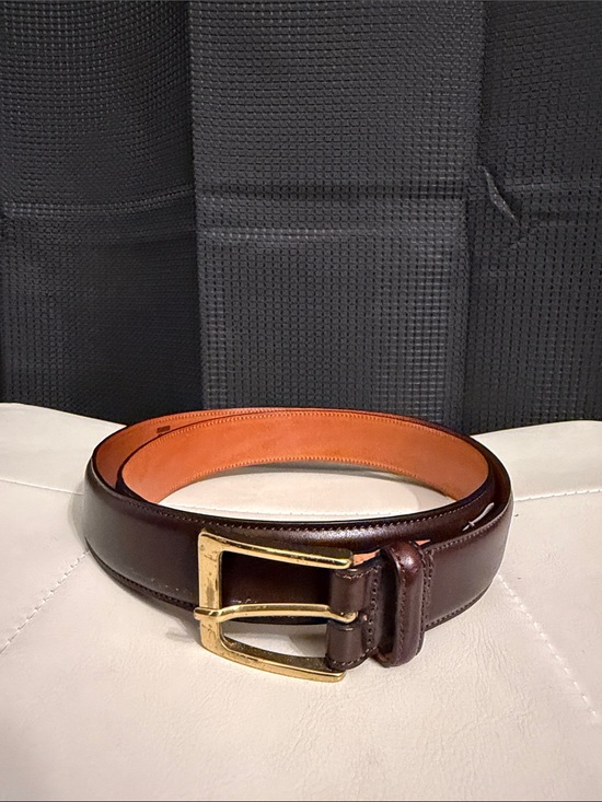Trafalgar Other - Trafalgar Men's Brown Cortina Leather Belt with Gold Buckle Sz 38